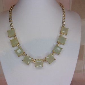 New York & Company Milky Pale Color Square Link Necklace